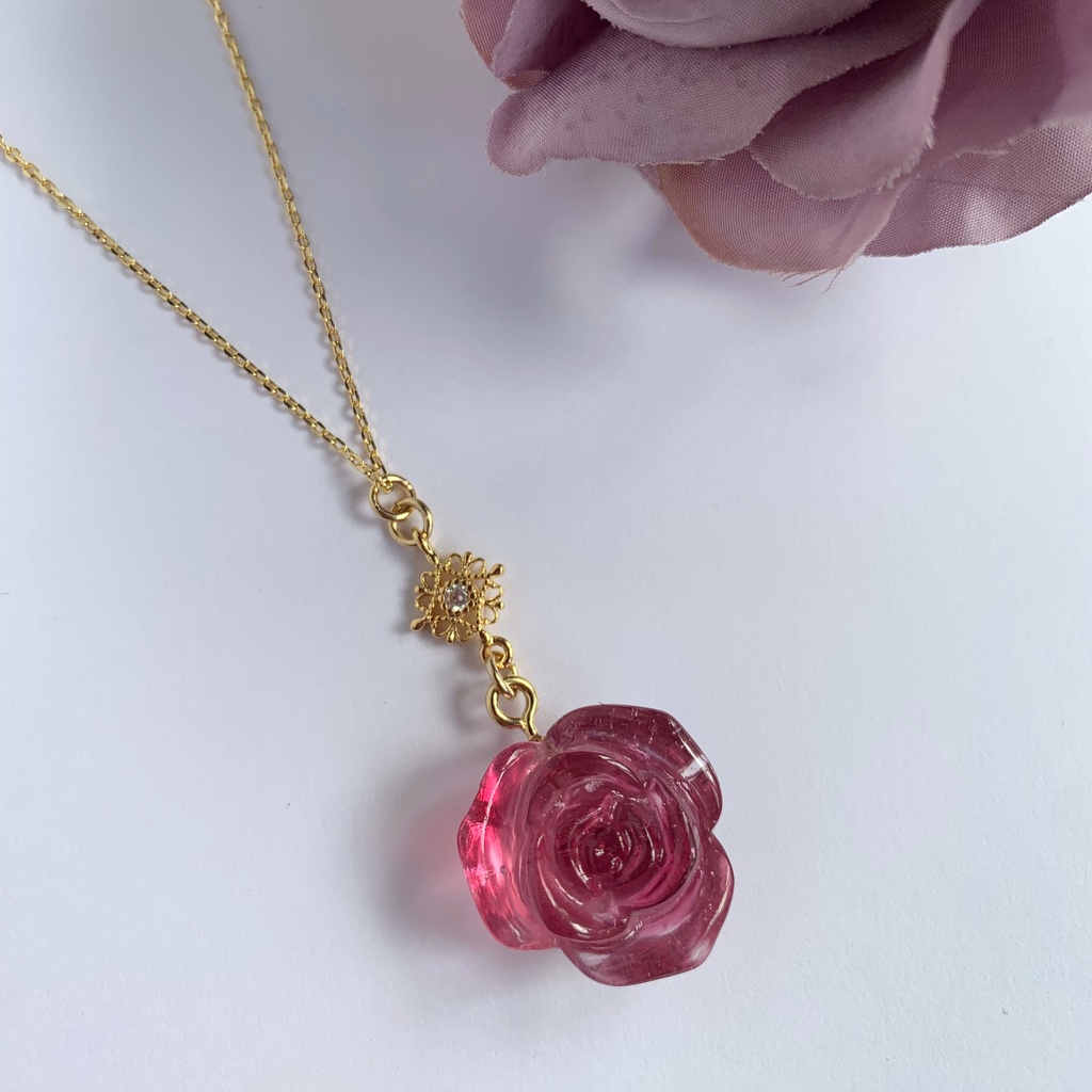 パープルローズ・クリスマスイヤリング・ピアス・ネックレス