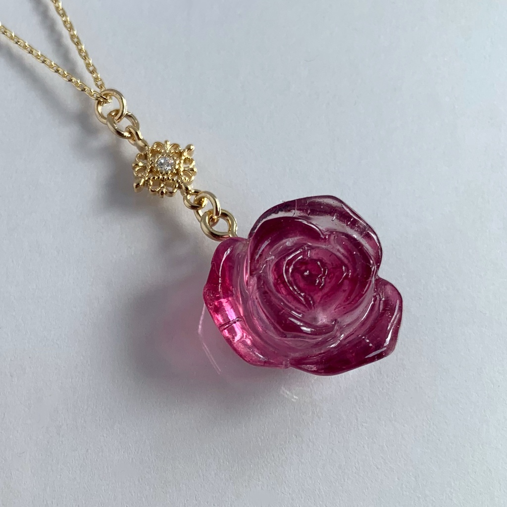 パープルローズ・クリスマスイヤリング・ピアス・ネックレス