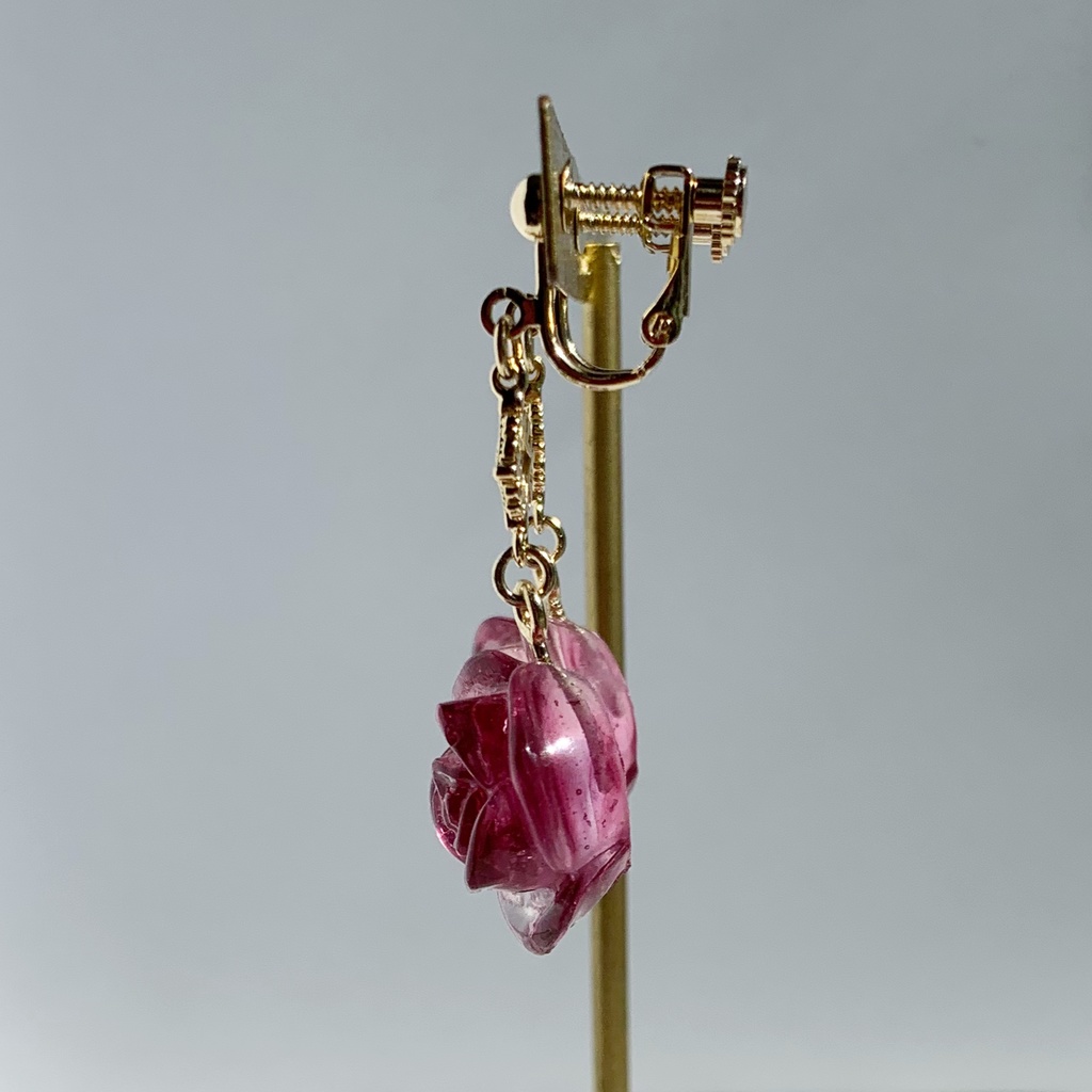 パープルローズ・クリスマスイヤリング・ピアス・ネックレス