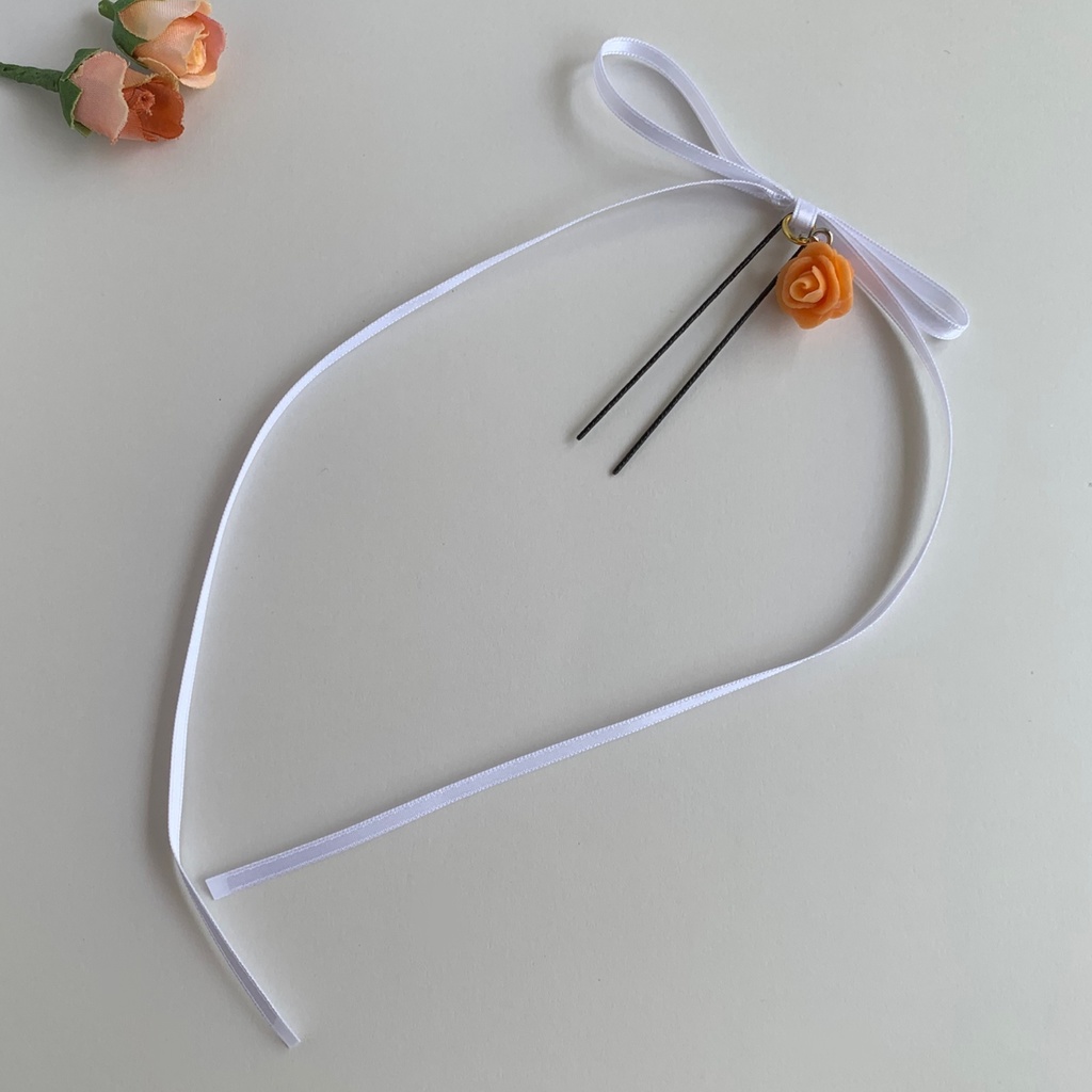 笑顔の薔薇ロングリボンアクセサリー