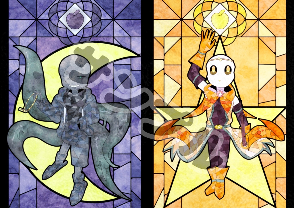 【両面クリアファイル】ステンドグラス風 Dream&Nightmare