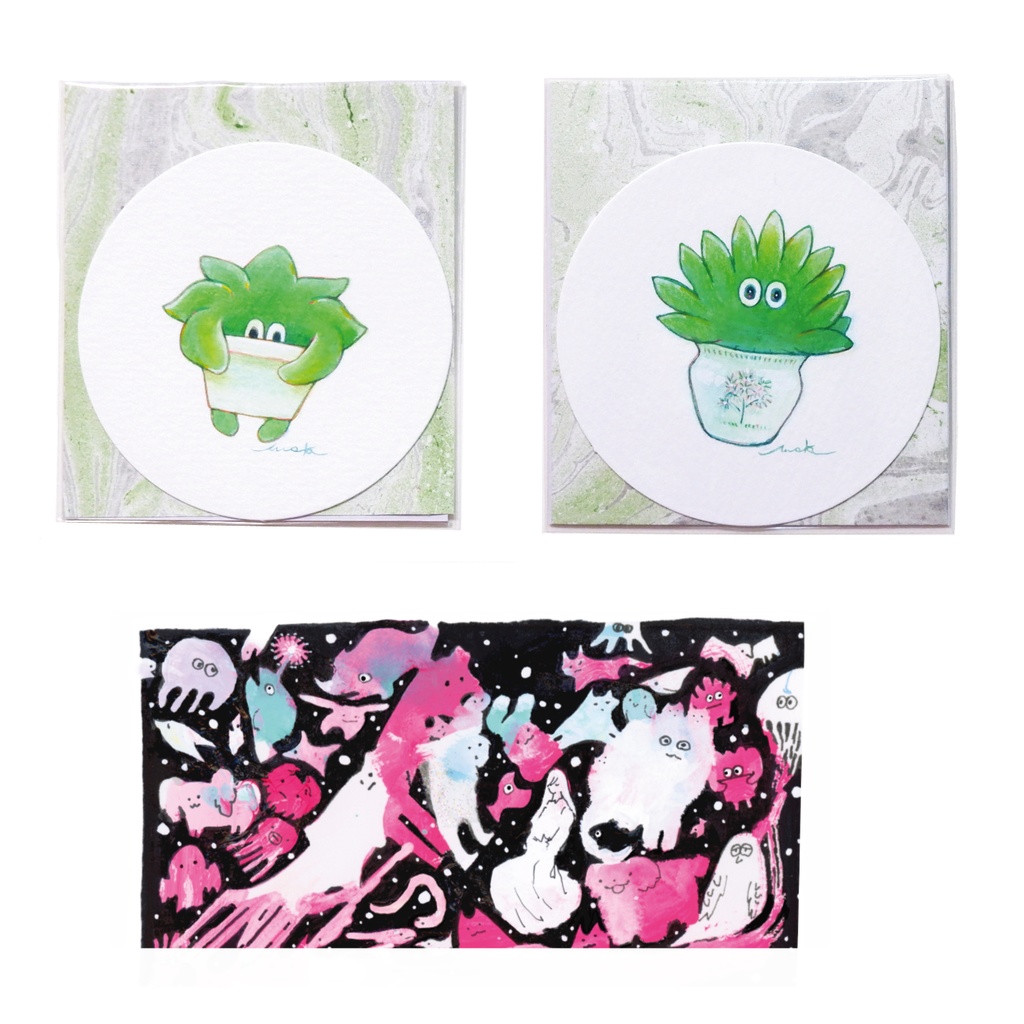 ミニ原画「植物くん」 ｜「ゆかいないきもの」