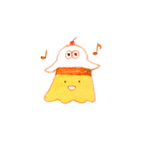 ミニミニ原画 「音符おばけプリン」