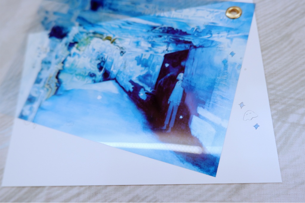 手描きあり 透明カード「水鏡にうつろう夢」