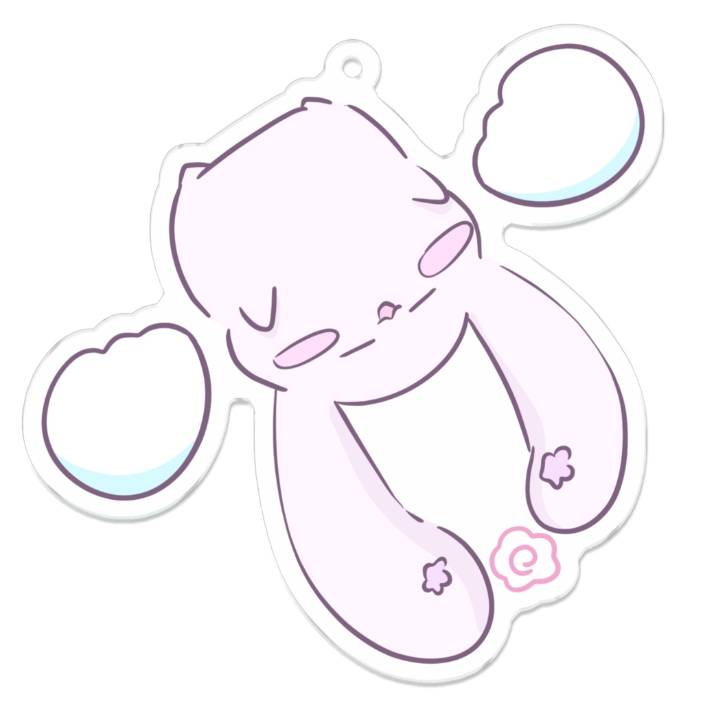 【受注生産】ごほうびうさぎのアクリルキーホルダー -はなまるみにょーん-