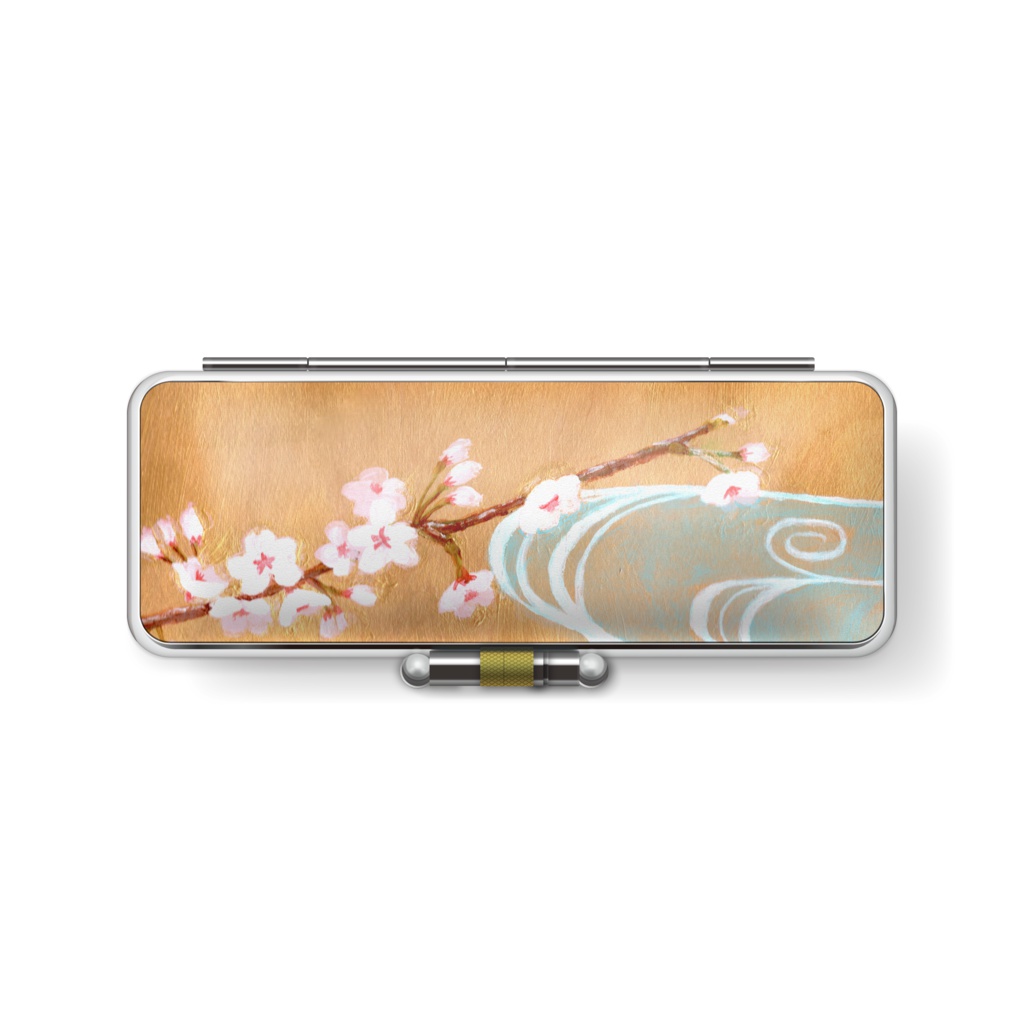 金地桜図流水紋印鑑ケース