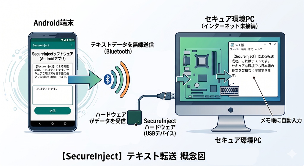 SecureInject(超小型ソフトウェアキーボード納品・15cm USB-C to Aケーブル付属)