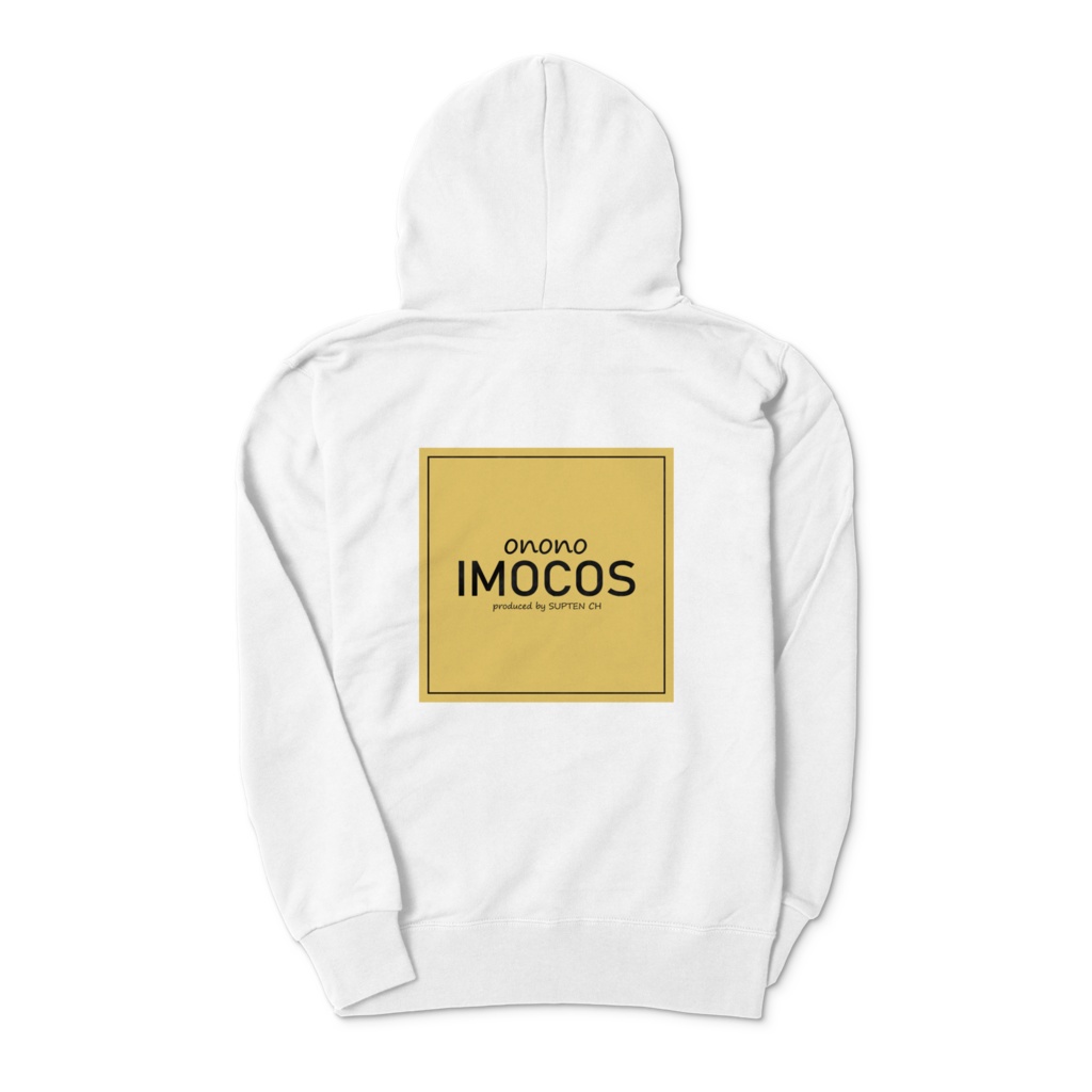 【長袖】背面BOXロゴパーカー(ジップ有) - ホワイト -