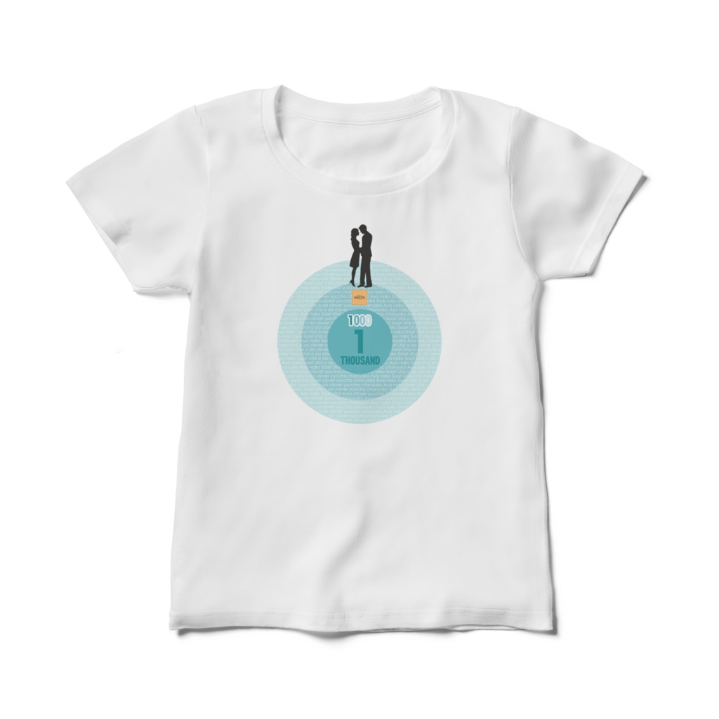 【半袖】正面ロゴ1000記念企画Tシャツ - レディース -