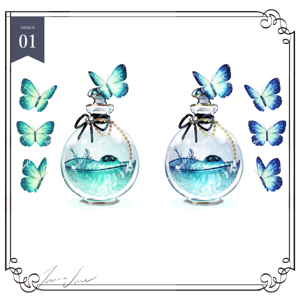 【無料】フラスコ&蝶8点セット【期間限定】