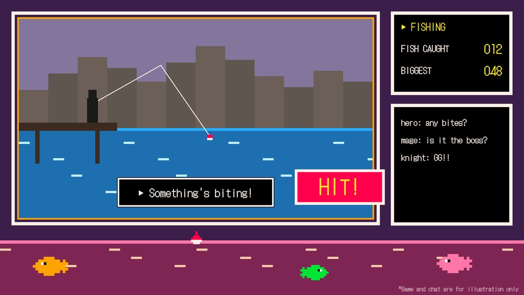 【配信素材】レトロドット釣り 配信画面セット【3色・日英・釣果カウンター付】Retro Fishing Overlay