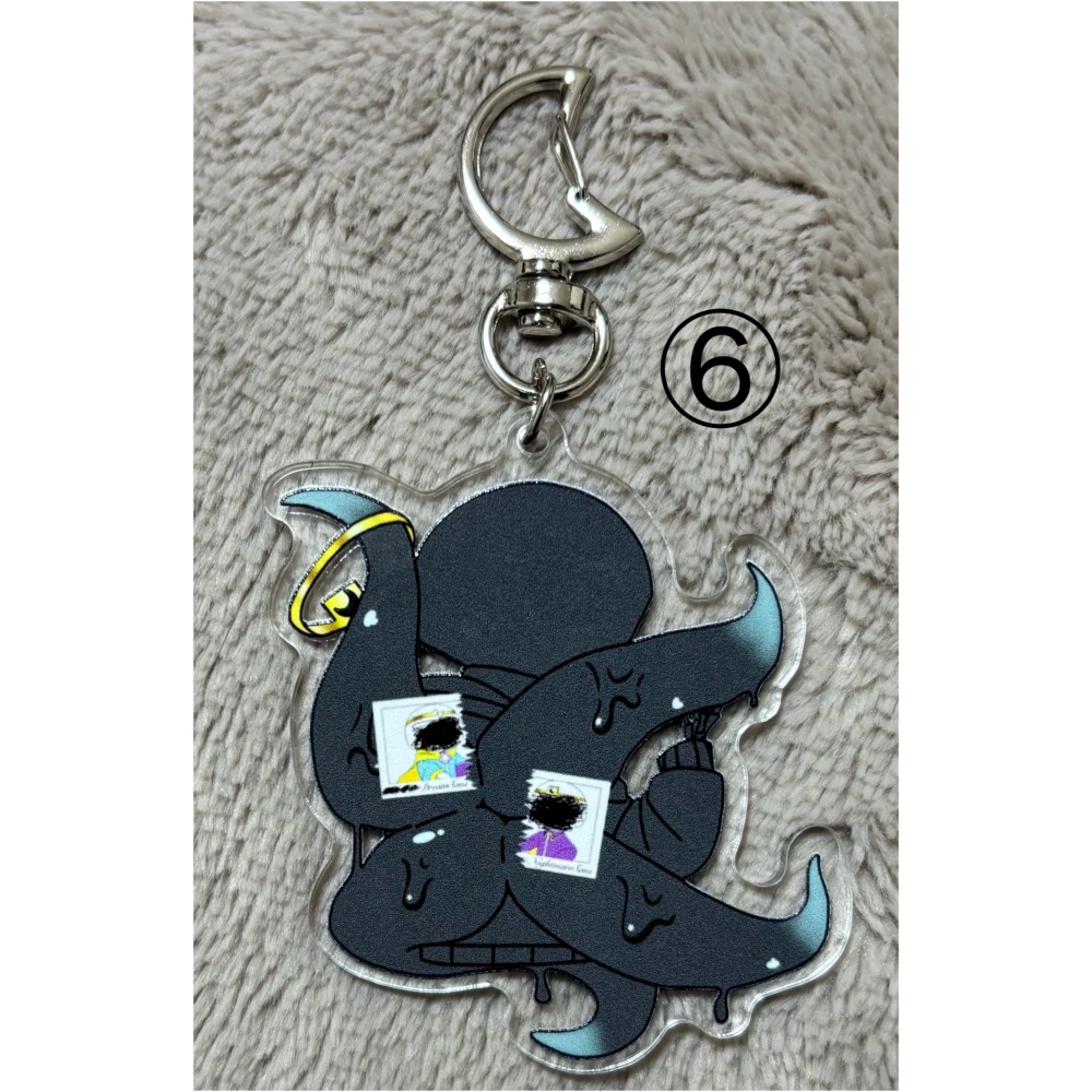 闇AUソロ両面アクキー ①「マーダー」②「ホラー」③「キラー」④「エラー」⑤「クロス」⑥「ナイトメア」