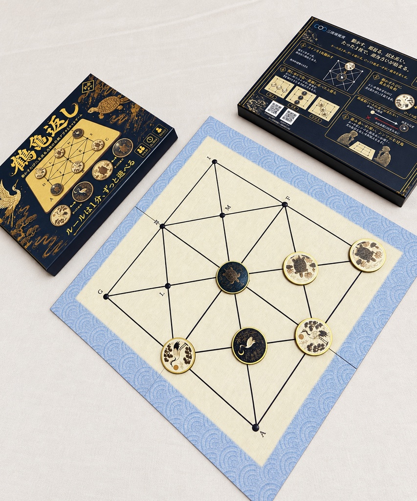 鶴亀返し|2人用 和風アブストラクトボードゲーム