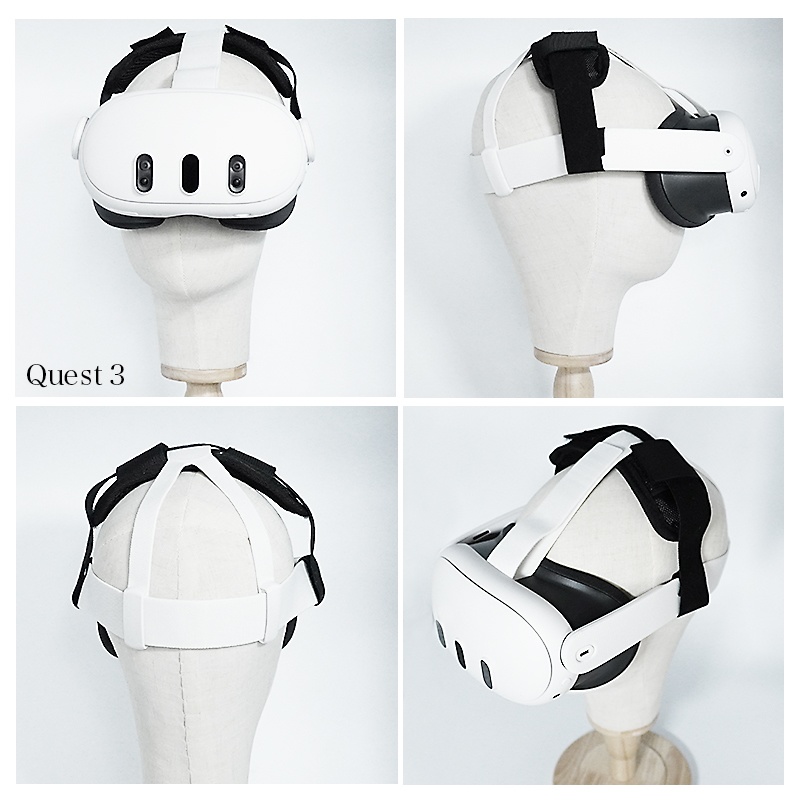 【VR】ヘッドバンド・ヘッドストラップ Quest2 / PICO4 / PICO4 Ultra/ Quest Pro/ Quest3/Quest3S対応 空間コンピューティング/VRC/VRchatでの長時間利用に最適
