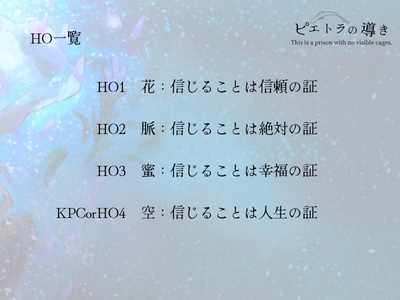 ピエトラの導き SPLL:E190025 【執筆中】