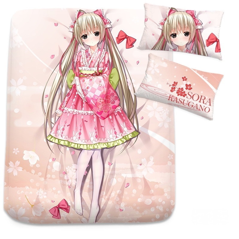 ヨスガノソラ 春日野穹 シーツ 布団カバー ブランケット 毛布 枕セット ハルカナソラ かすがのそら 着物ドレス 尚萌=幽幽雪猫/Grandia氷 ccz13054-1