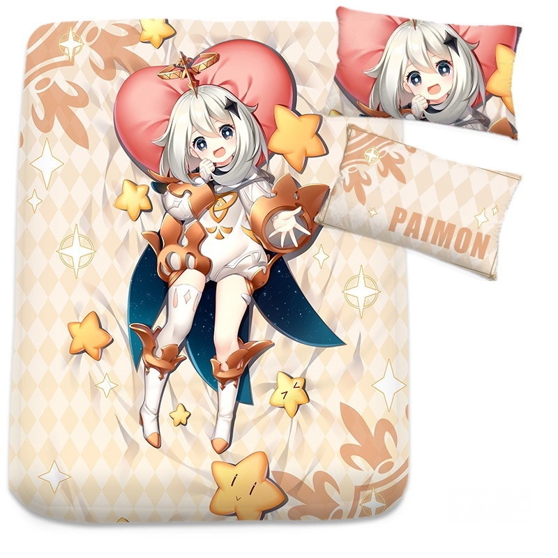 原神 パイモン シーツ 布団カバー ブランケット 毛布 枕セット げんしん 尚萌=幽幽雪猫/Grandia氷 ccz13326-1