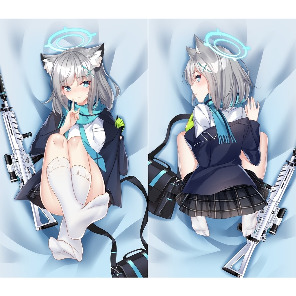 ブルーアーカイブ-Blue Archive- 砂狼シロコ ハーフサイズ全身 抱き枕カバー ブルアカ すなおおかみしろこ D-M.N/22JiGen=玉々 sdcz10019-1