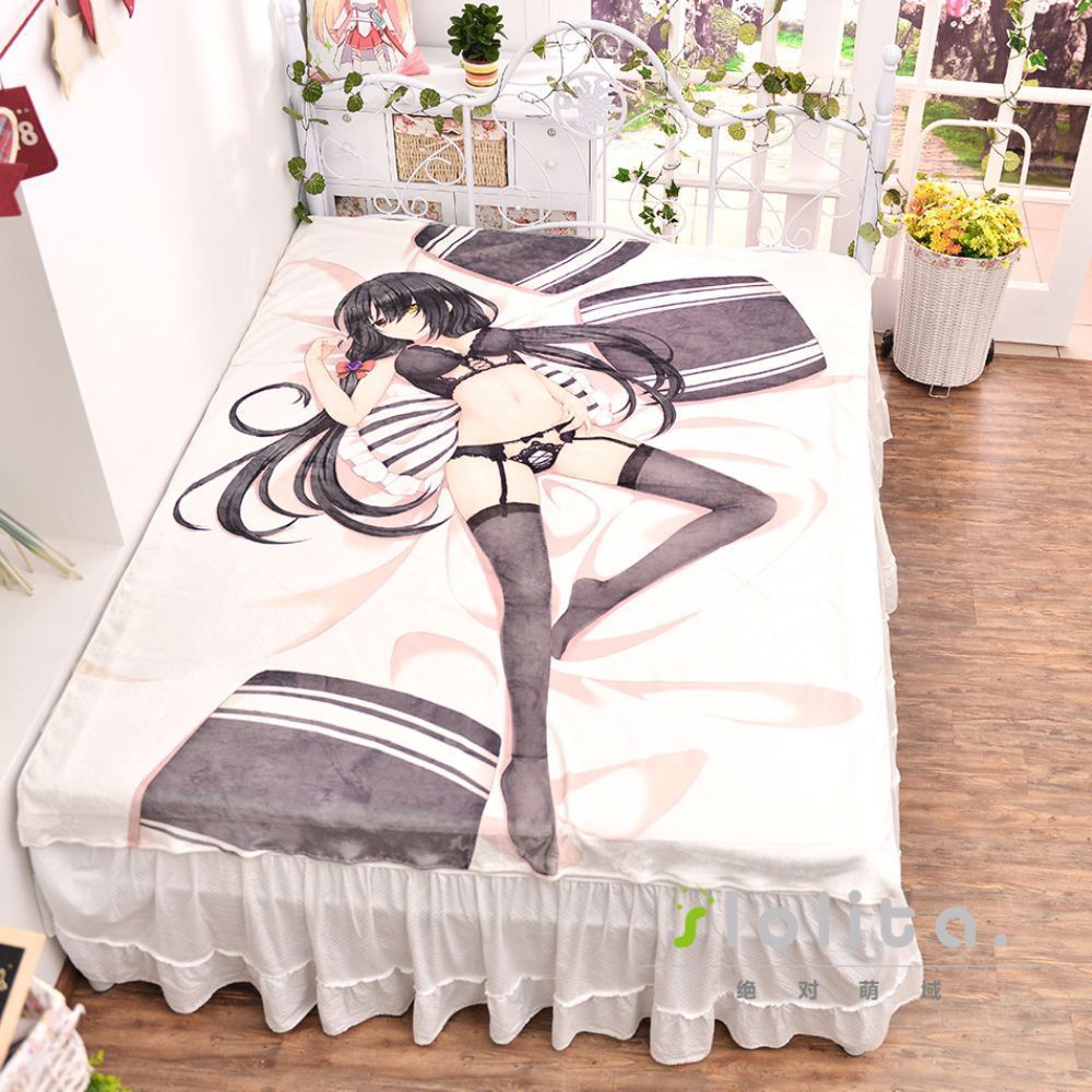 デート・ア・ライブ 時崎 狂三 二次元寝具 萌え 同人 フランネルシーツ/毛布 200x150cm デアラ DATE A LIVE きょうぞう 時崎狂三 ナイトメア 神威霊装・三番 エロヒム 刻々帝 ザフキエル 絶対萌域=マクリ ez10004