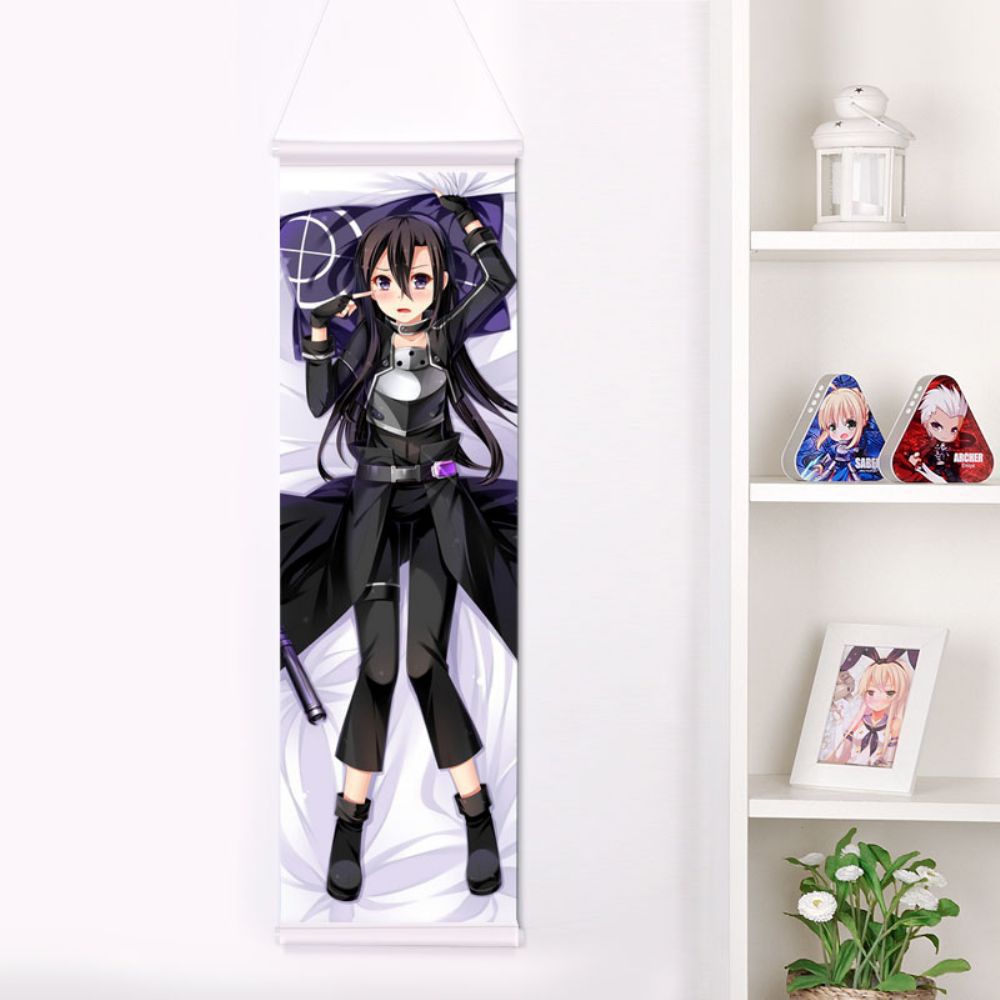 ソードアート・オンライン 男の娘キリト 掛け軸/タペストリー 二次元 萌え 同人 150x50cm SAO えすえーおー キリ子 kirito 桐ヶ谷和人 GGO 尚萌=幽幽雪猫/Grandia氷 gcz00193-1