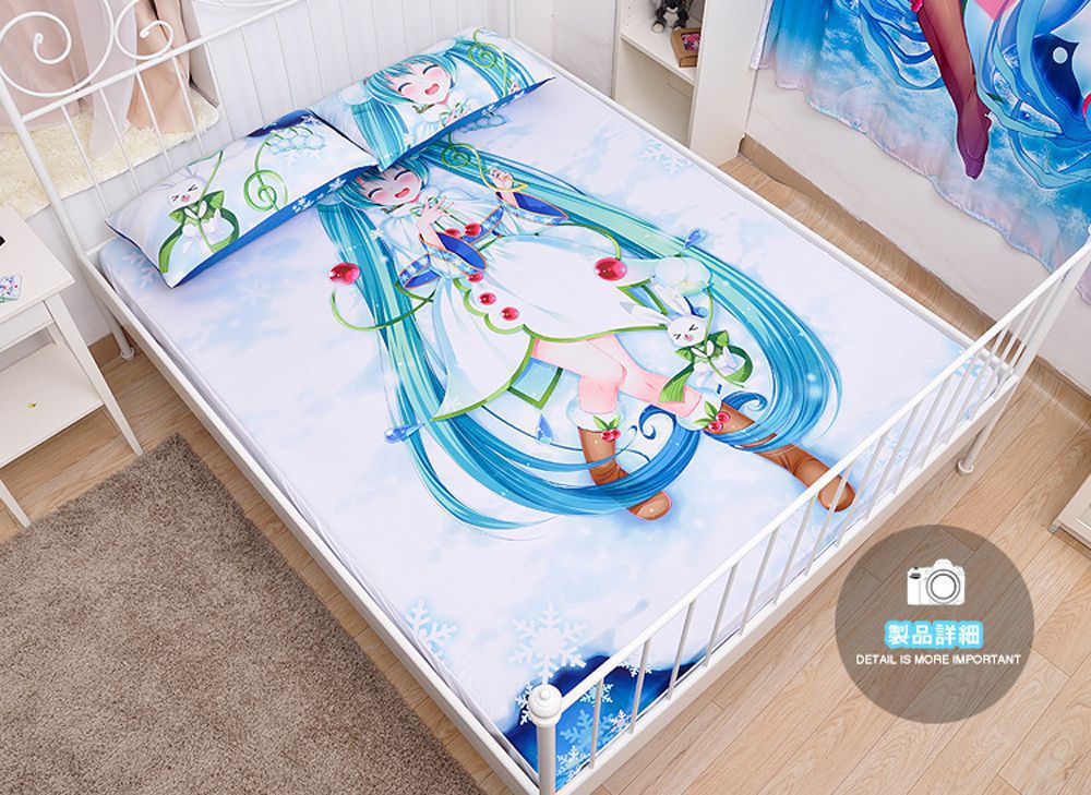 VOCALOID 初音ミク シーツ 布団カバー ブランケット 毛布 枕セット 尚萌 cz10004