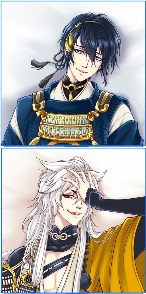 刀剣乱舞 三日月宗近/小狐丸 抱き枕カバー 1/2サイズ 麦芽堂 sbz11346