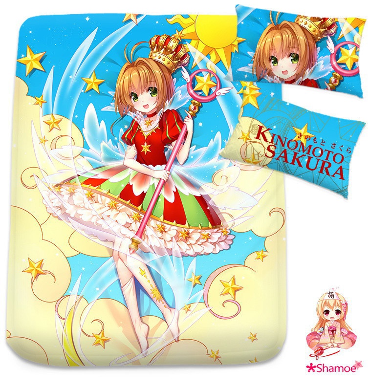 カードキャプターさくら 木之本桜 シーツ 布団カバー ブランケット 毛布 枕セット 尚萌=幽幽雪猫/Grandia氷 ccz00762-1