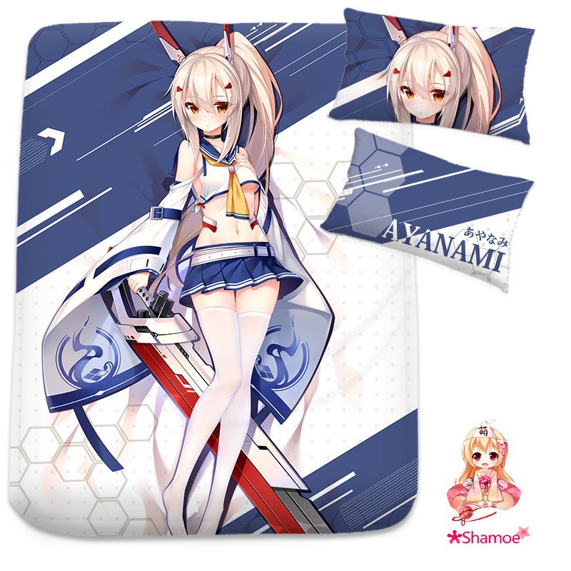 アズールレーン 綾波改 シーツ 布団カバー ブランケット 毛布 枕セット 尚萌=幽幽雪猫/Grandia氷 ccz00860-1