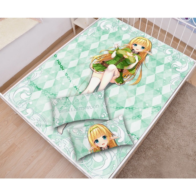 異世界魔王 シェラ・L・グリーンウッド シーツ 布団カバー ブランケット 毛布 枕セット 尚萌=幽幽雪猫/Grandia氷 ccz00933-1