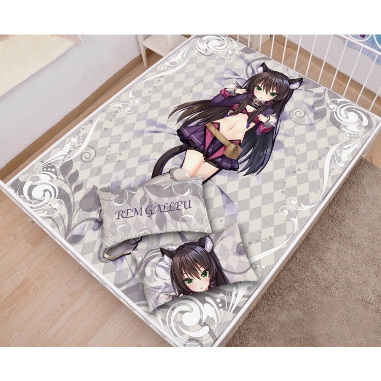 異世界魔王 レム・ガレウ シーツ 布団カバー ブランケット 毛布 枕セット 尚萌=幽幽雪猫/Grandia氷 ccz00935-1