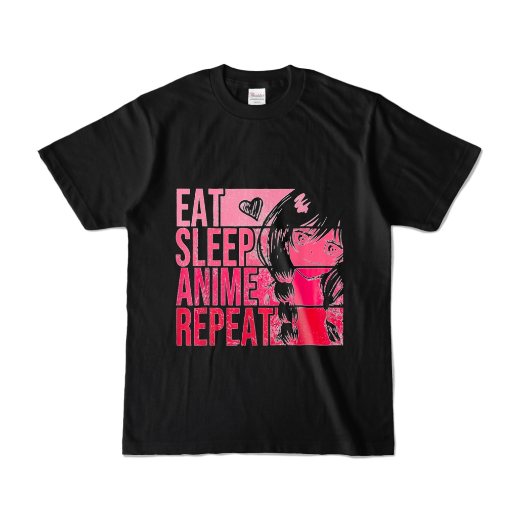 デザインタイトル: 食べて、寝て、アニメ、繰り返すシャツ - アニメ好きへのギフトアイデア 女の子向け
