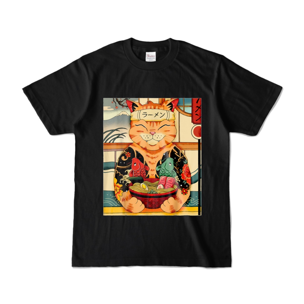 ヴィンテージ可愛い猫のシャツ アニメ愛好家 日本のラーメン愛好家
