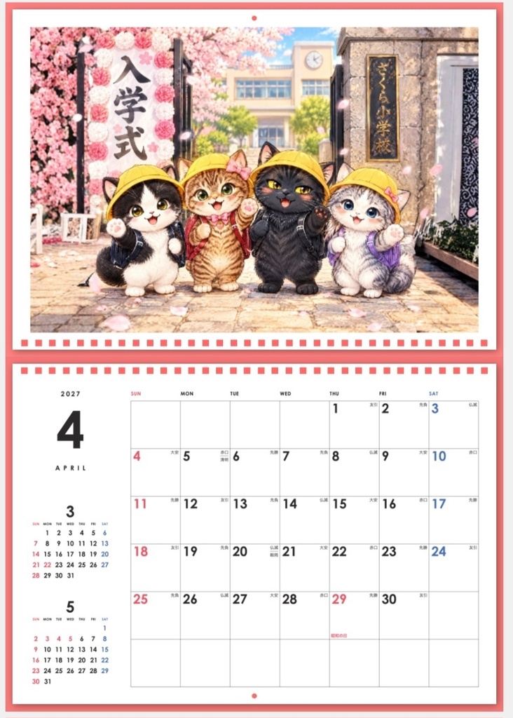 サマリーの外猫日記 2027年壁掛けカレンダー(チャリティ)