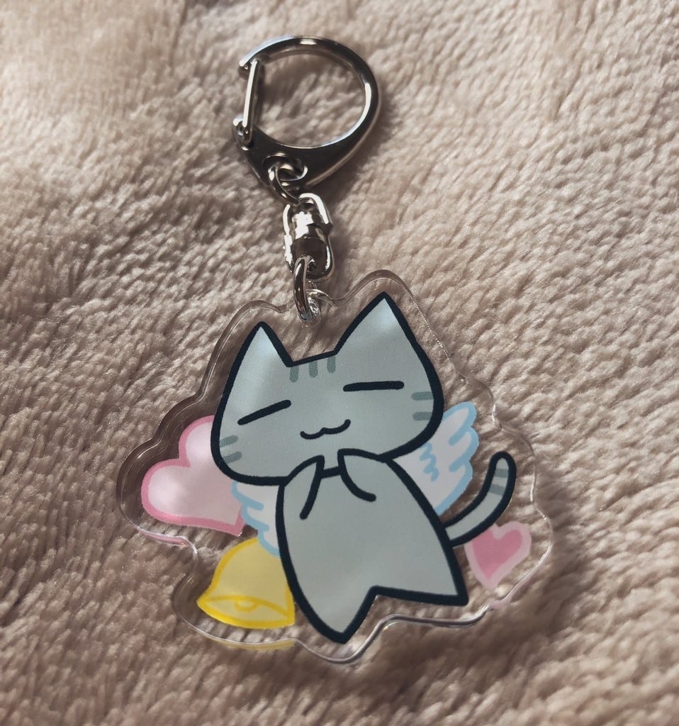「まったりにゃんこ。」(天使)アクリルキーホルダー