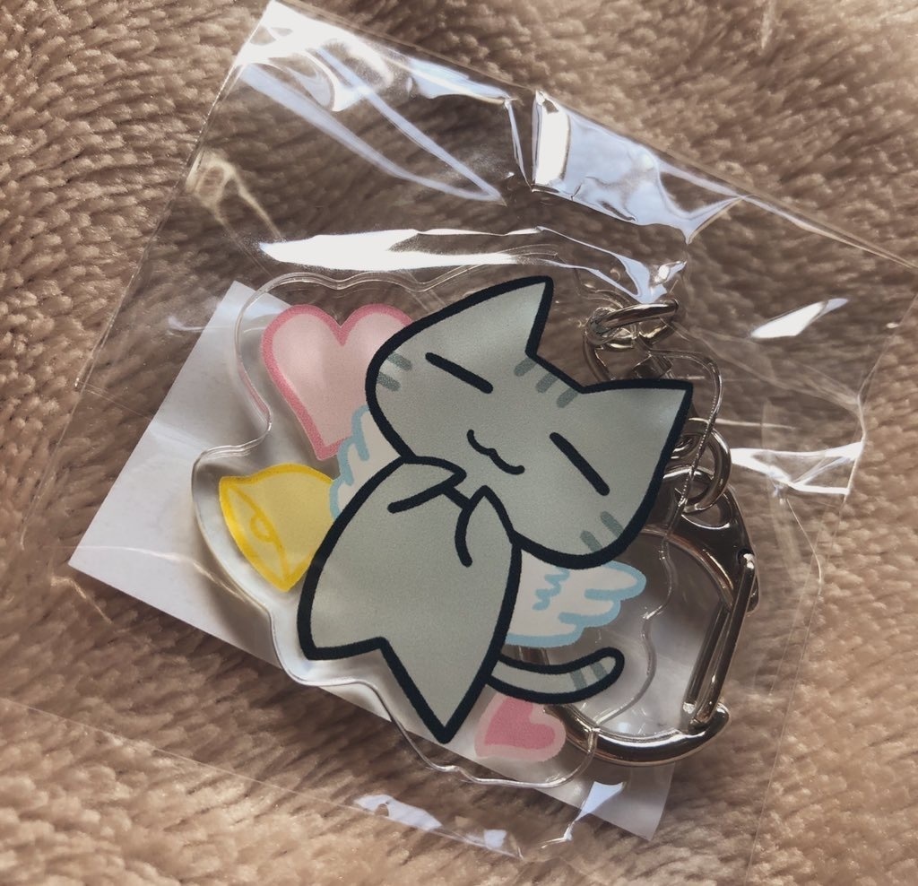 「まったりにゃんこ。」(天使)アクリルキーホルダー