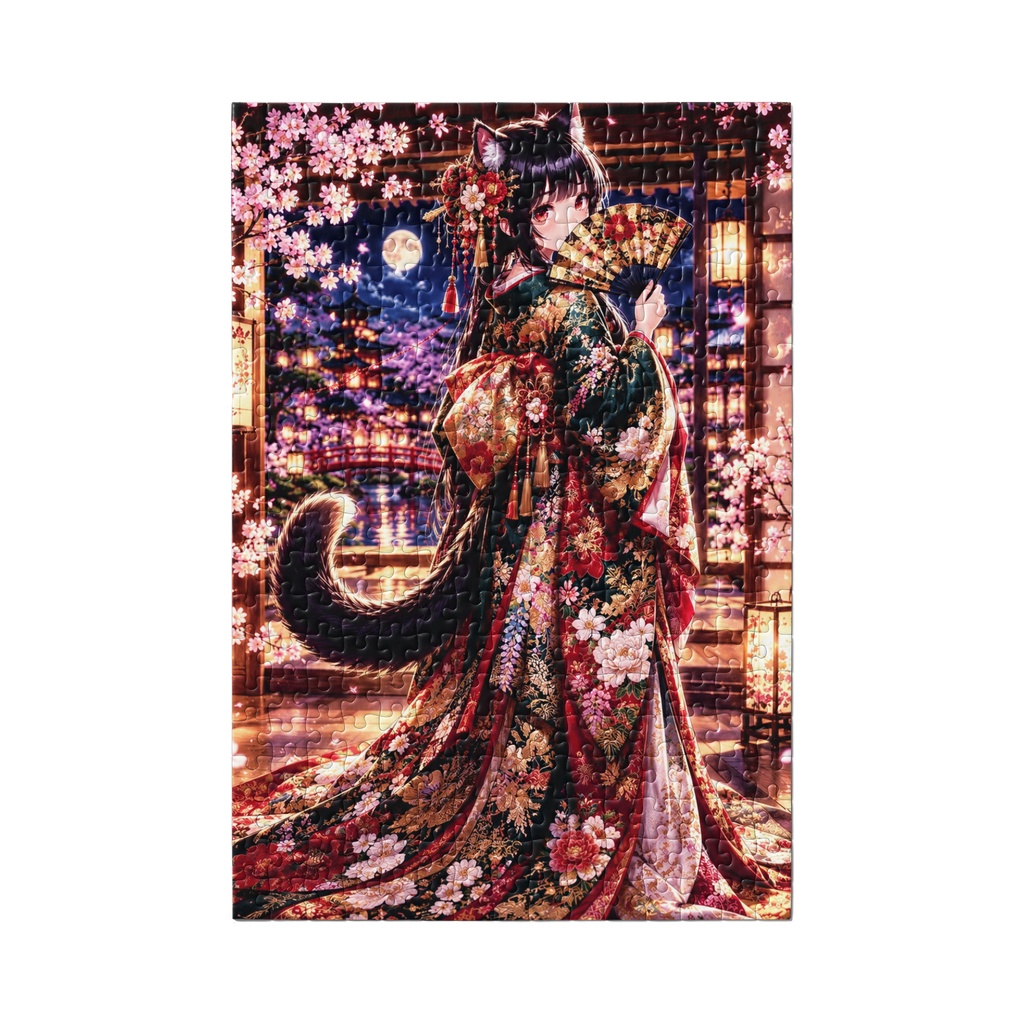 猫娘花魁アニメ浮世絵 ジクソーパズル300
