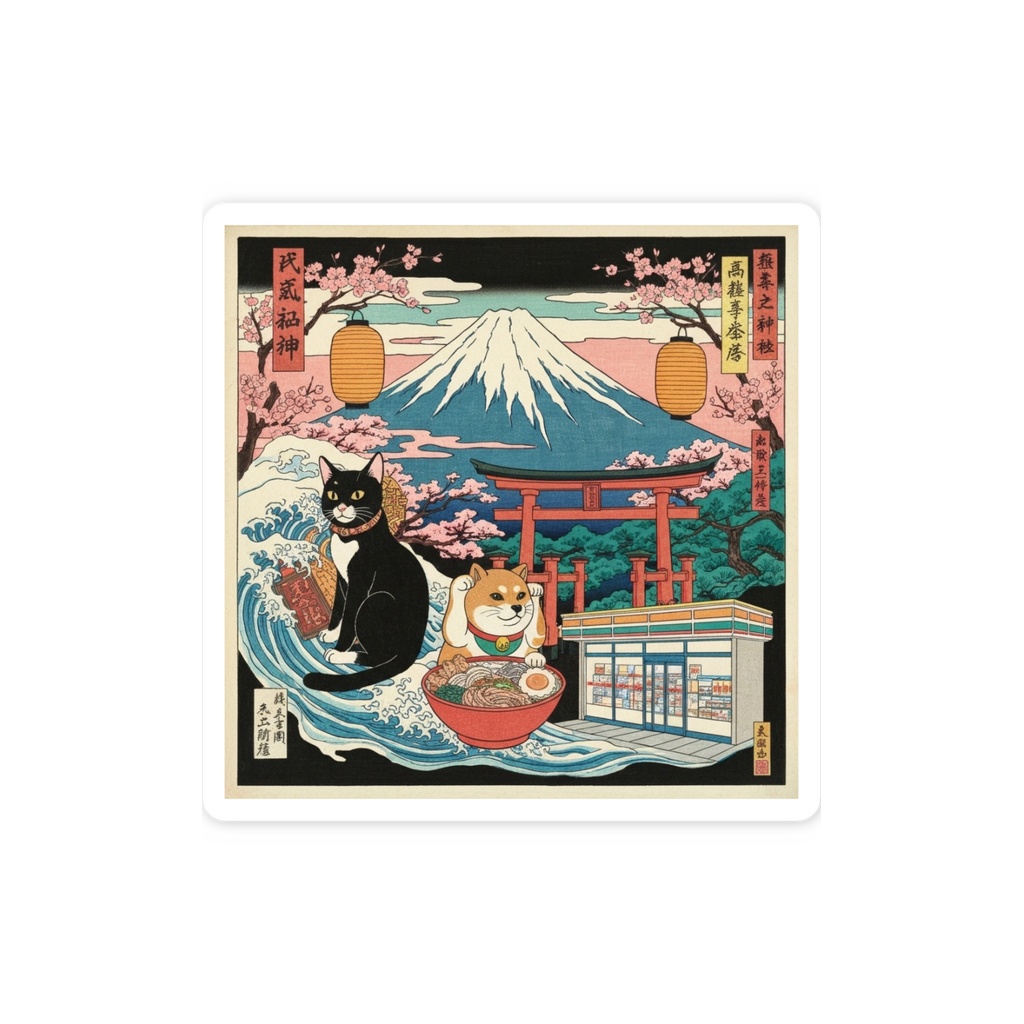 日本イメージ浮世絵スマホステッカー