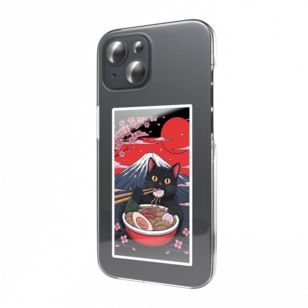 黒猫ラーメン富士スマホステッカー