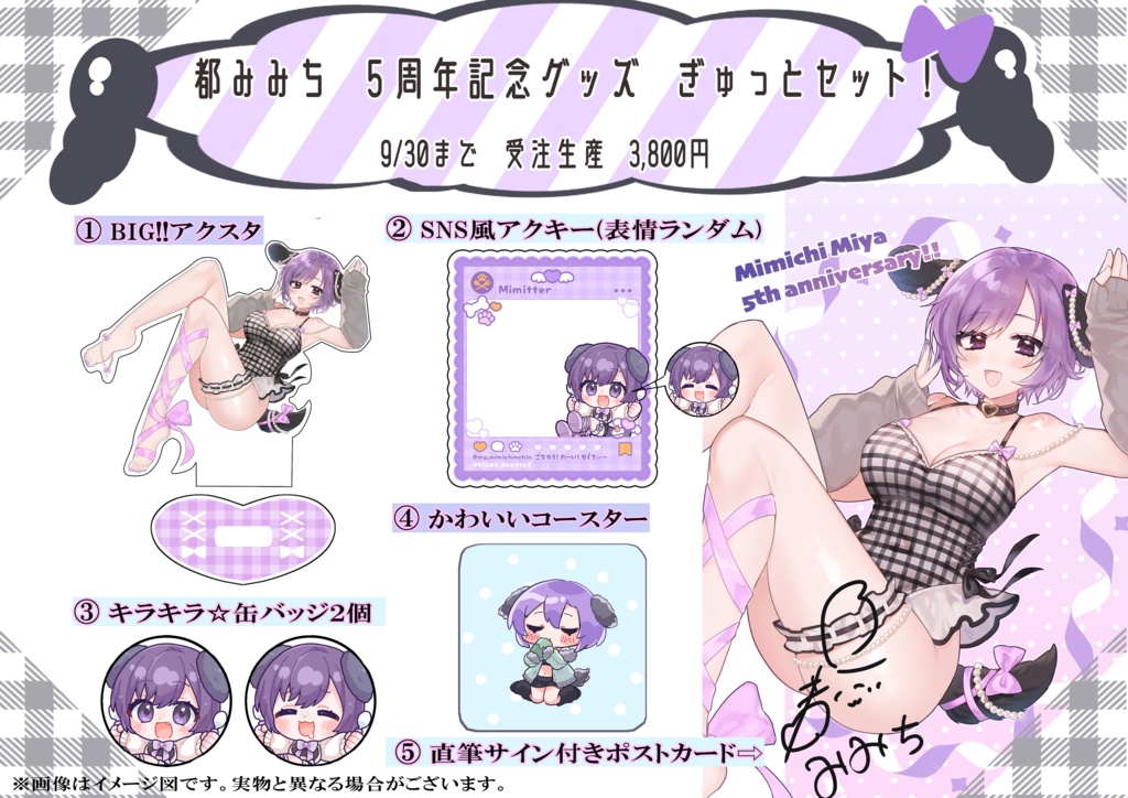 【受付終了】♡　都みみち５周年記念グッズ　ぎゅっ！とセット