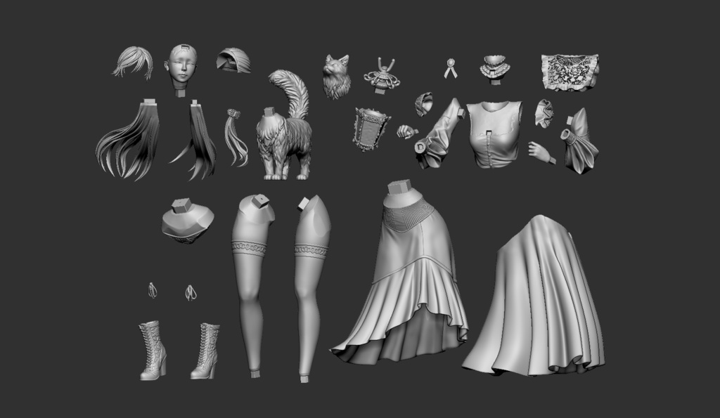 『ランタンを持った淑女』stl file for 3Dprinting