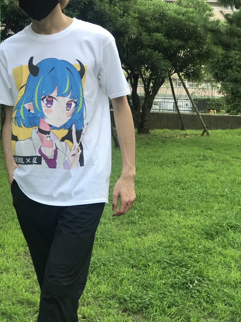 【歩くアート】デビギャルTシャツ:カキツバタ