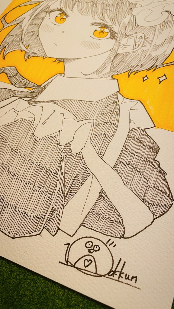 【原画/アート】「見返りメイド図」(一点物/額付き)