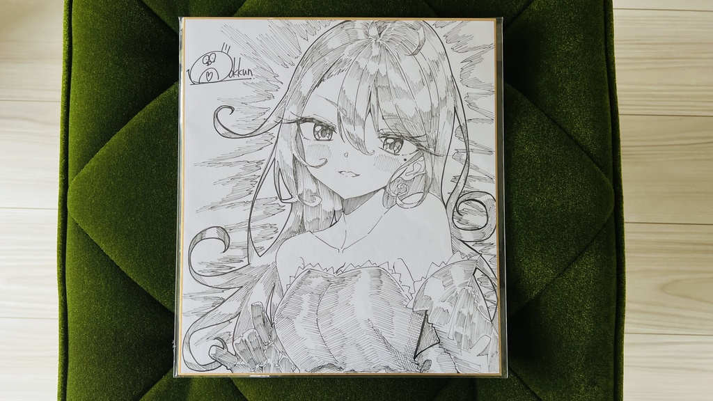 【アナログ原画】気の赴くままに描いた色紙 / Art painted according to my whims.