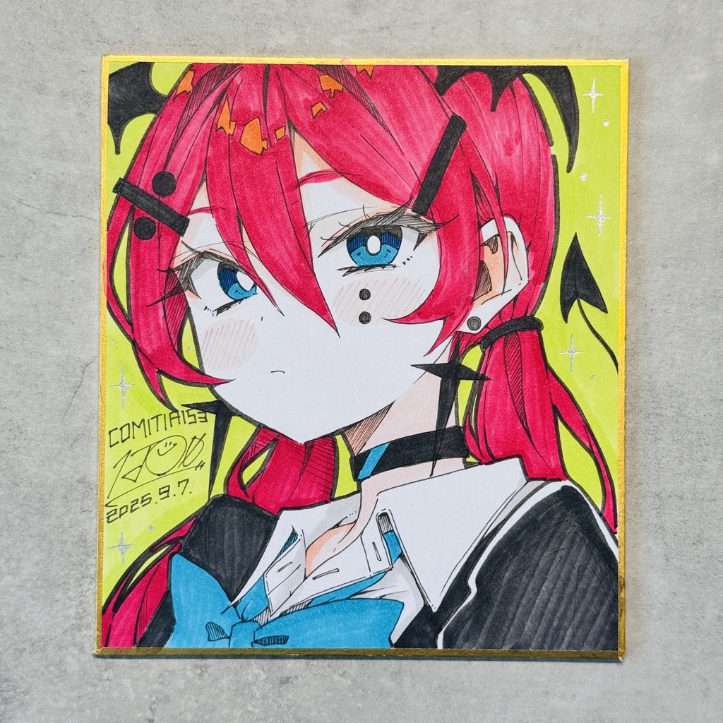 アナログ原画（ミニ色紙）/乃悪