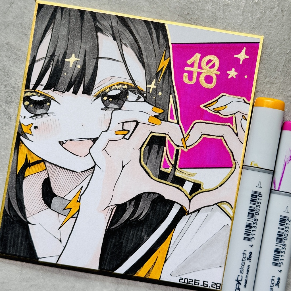 【アナログ原画】🫶🏻雷電【限定一点モノ】