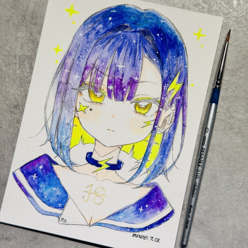 【水彩画】雷電【限定一点モノ】