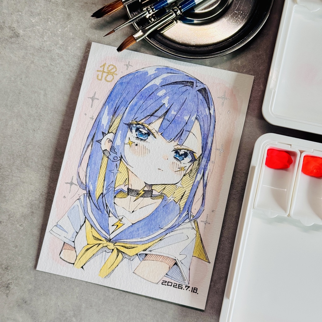 【水彩画】雷電【限定一点モノ】