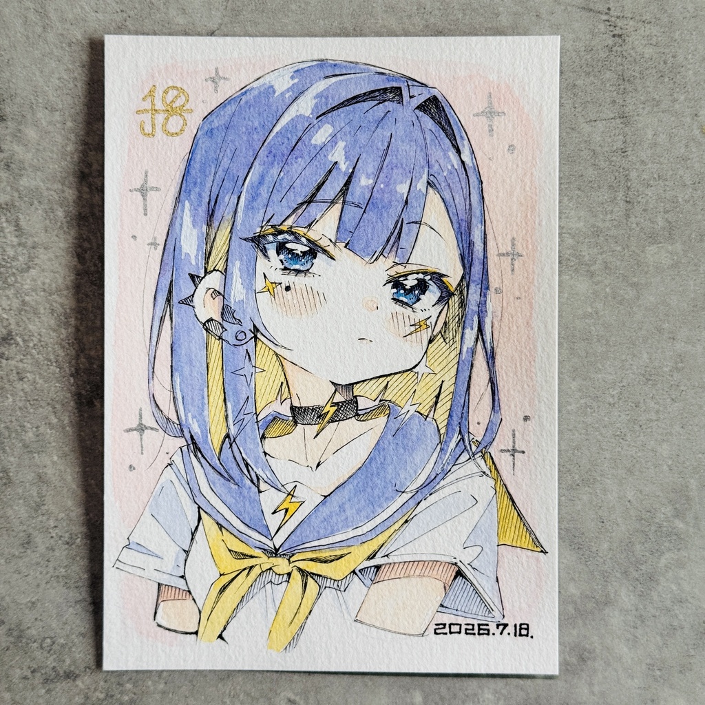 【水彩画】雷電【限定一点モノ】