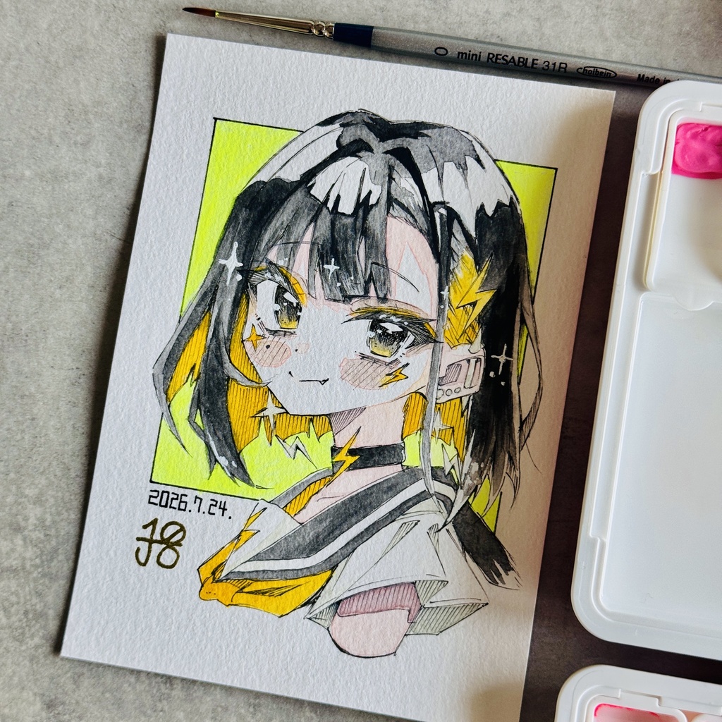 【水彩画】雷電【限定一点モノ】