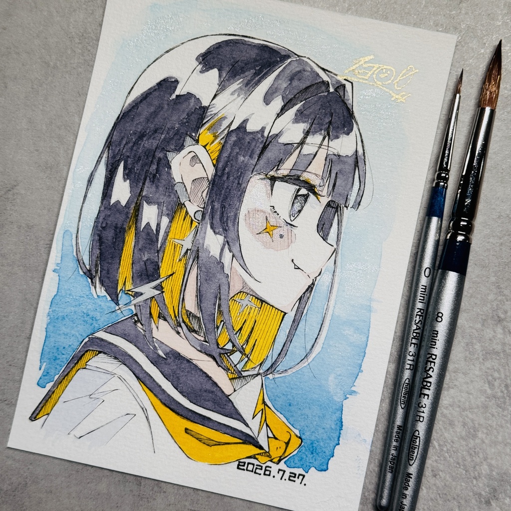 【アナログ原画】横顔雷電【限定一点モノ】
